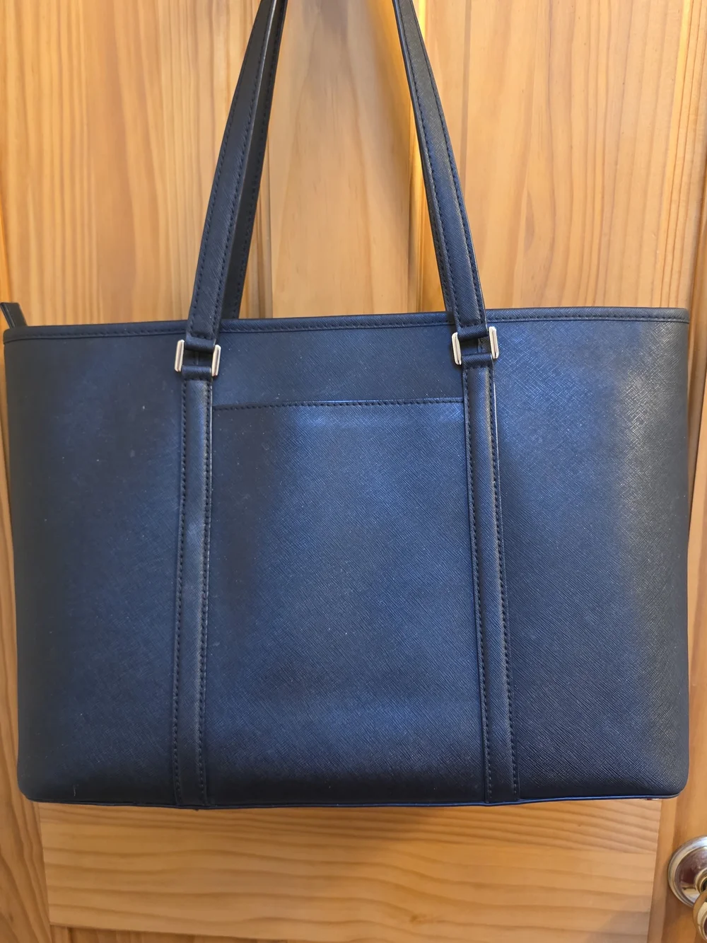 Michael Kors Dark Blue Saffiano Tote with Gold Hardware